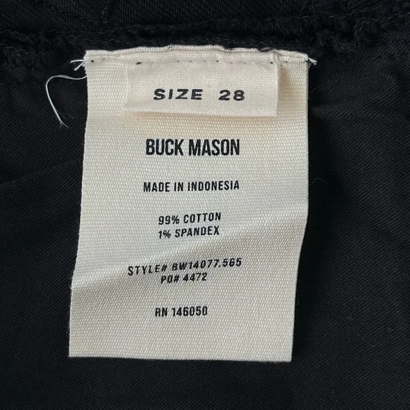BUCK MASON Black Denim Shorts - Picture 4 of 5